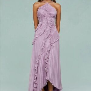 Chic Lilac Ruffle Maxi Dress